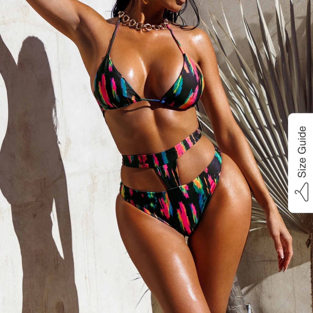 New with Tags. High Waist Cut Out Bikini. M.